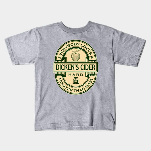 Dicken's Cider Label Kids T-Shirt by Vault Emporium